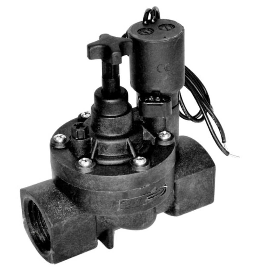 Jandy SOL100 1 in. black plastic solenoid valve with flow control, 24 VAC