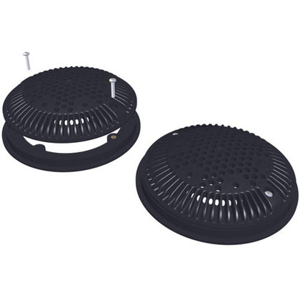 Hayward WG1030AVBLKPAK2 black round drain cover with frame for dual suction flow drain