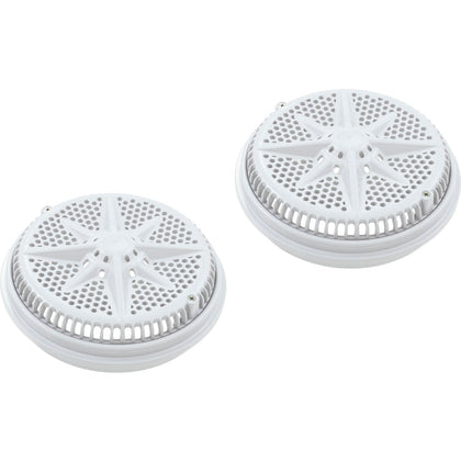 Pentair StarGuard 500140 8 inch white main drain cover with long ring, 2 pack