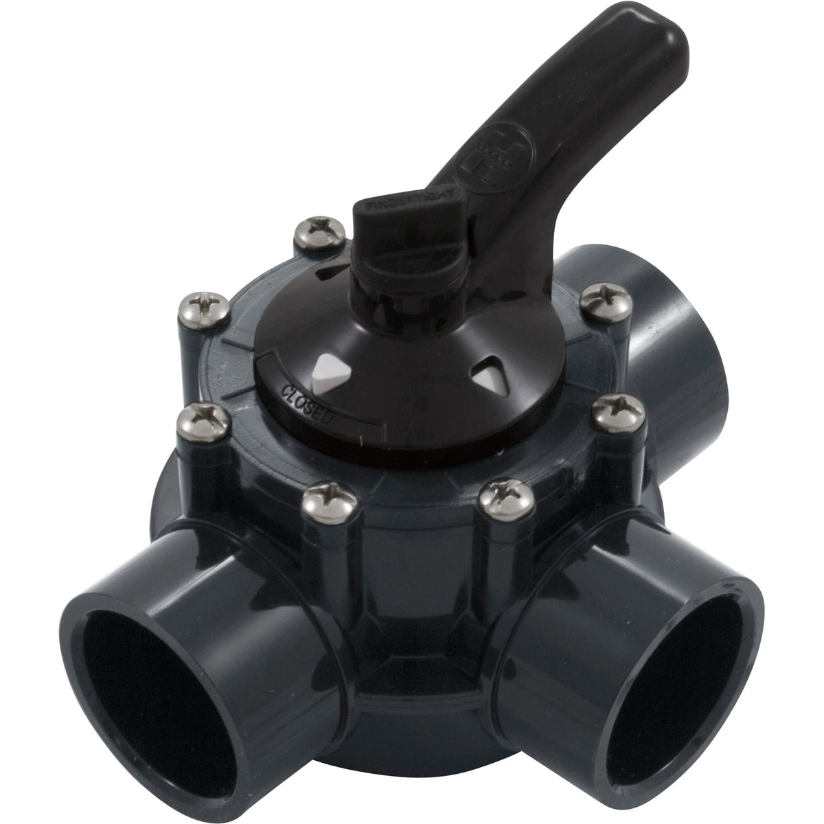 Hayward PSV3SDGR 1-1/2 in by 2 in PSV Series 3-way diverter valve in PVC