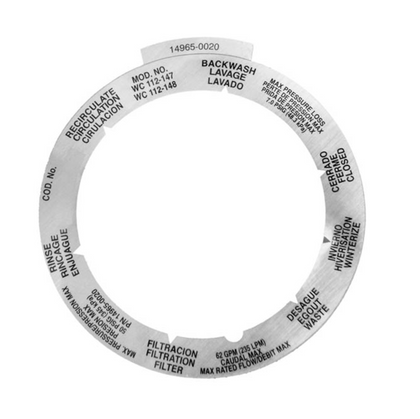 Pentair 14965-0020 operating instructions decal for the 1-1/2 in Sta-Rite MultiPort valve