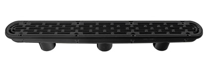 AquaStar 32CDFL102 32 inch black channel drain with flat grate cover