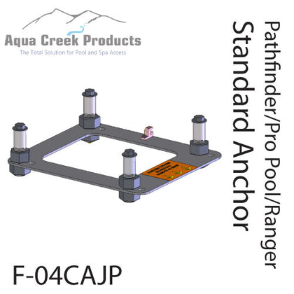 Aqua Creek F-04CAJP standard 4-point pool lift anchor kit with 4 inch inserts
