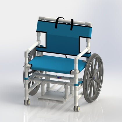 Aqua Creek F-520XWSPM 24 in. PVC pool access chair with mesh seat and slide out footrest