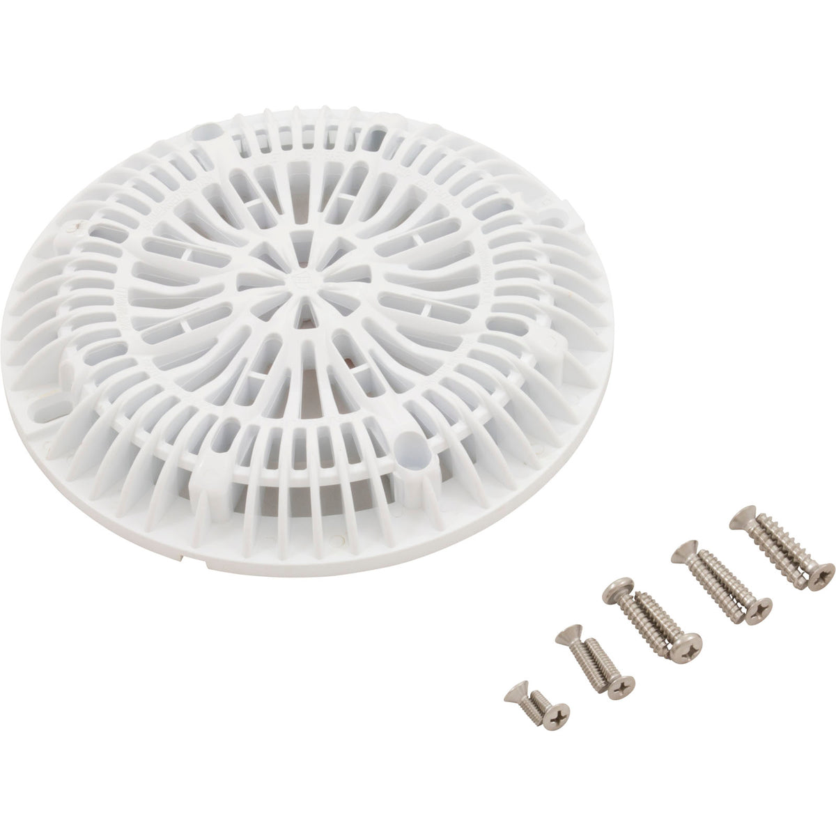 CMP 25507-100-000 8 inch white Galaxy drain cover with screw pack