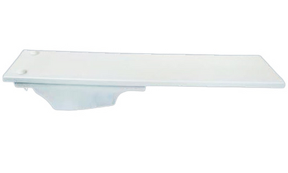 Global Pool Products 8 ft GX diving board in white with 3 bolt salt friendly base