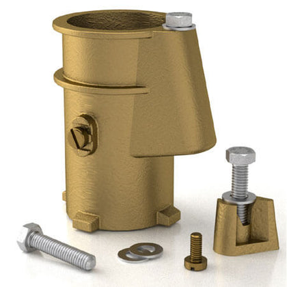 Perma-Cast PS-4019-BC 4 inch bronze anchor socket for 1.9 inch OD pool rails