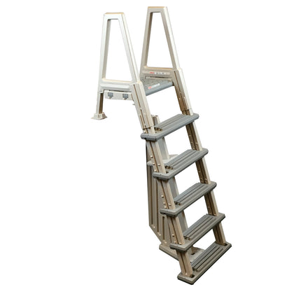 Confer Plastics 6000X warm gray Eliminator heavy-duty in-pool ladder with barrier
