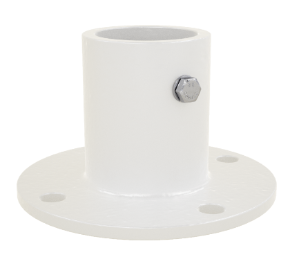 Perma-Cast PF-3119 white aluminum slide flange for 1.9 inch OD tubing rails