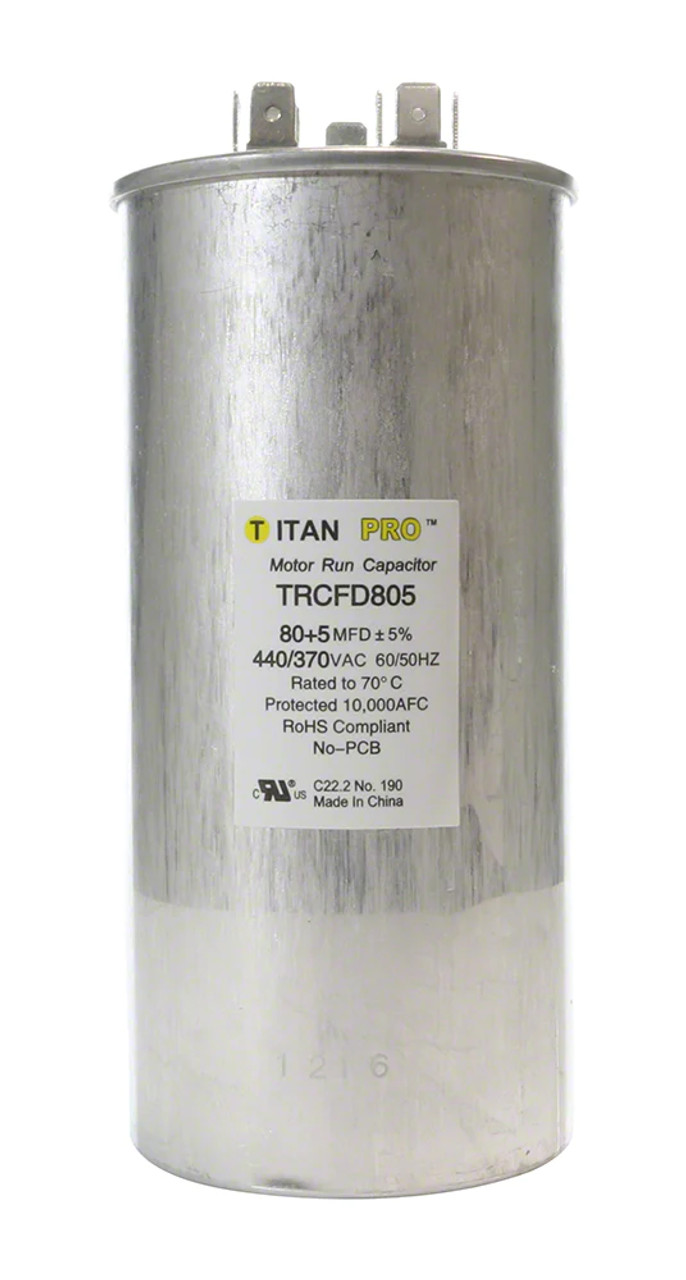 Raypak H000051 capacitor, 80 MFD 440 VAC, for heat pump pool heaters