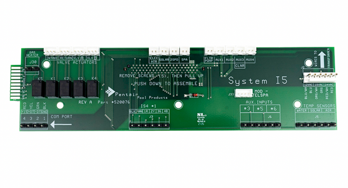 Pentair 520265 i5+3 IntelliTouch personality printed circuit board
