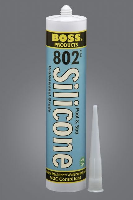 Boss 802 clear acetoxy cure silicone general purpose adhesive, 10.3 oz