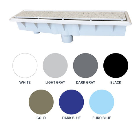 Pentair 288102 light gray AVSC single suction pebble top channel drain