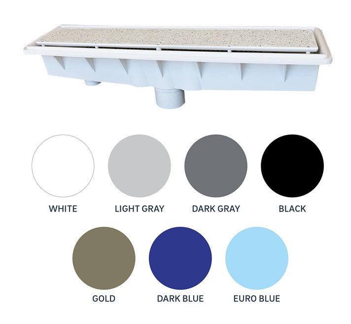 Pentair 288102 light gray AVSC single suction pebble top channel drain