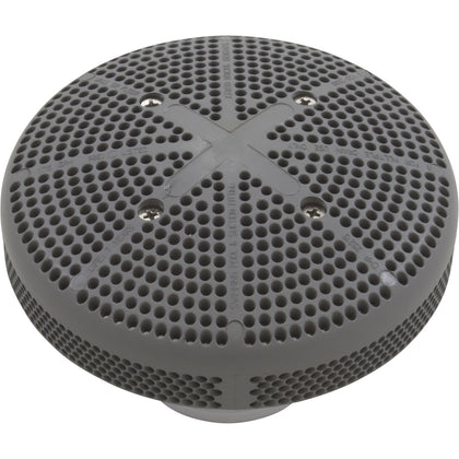 Super-Pro 25215-001-000 gray fiberglass Hi-Flo suction fitting with 6 in. cover, wall fitting and nut