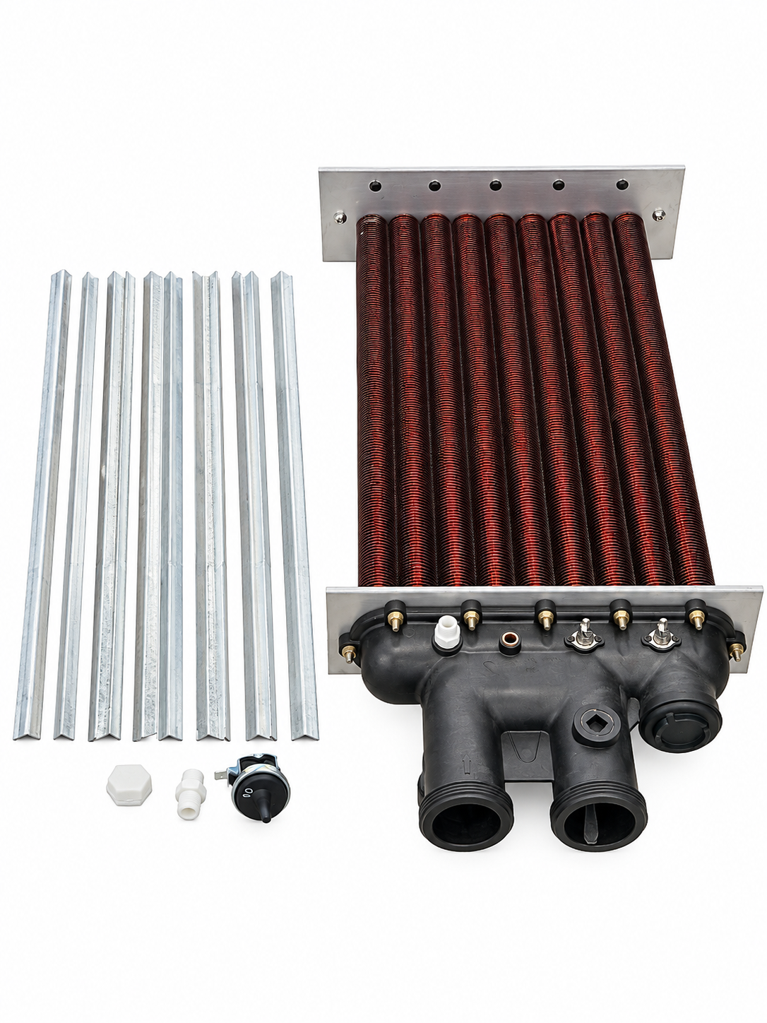 Raypak 017997F polymer heat exchanger kit for Low NOx 406 and 407 pool heaters, product photo
