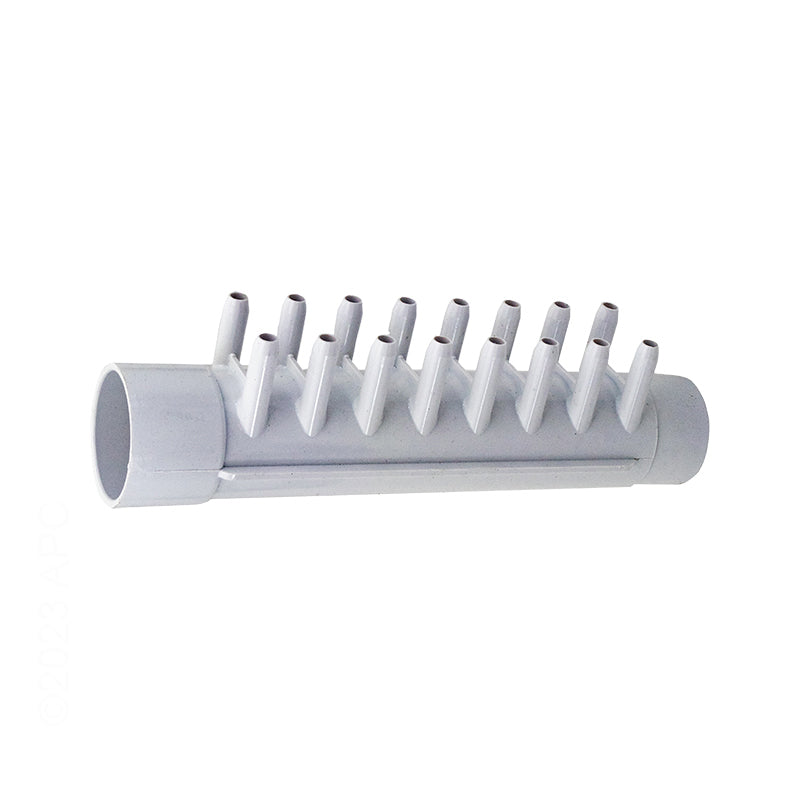 Waterway 672-0420 manifold, 1-1/2 inch slip by spigot with sixteen 3/8 inch barbs