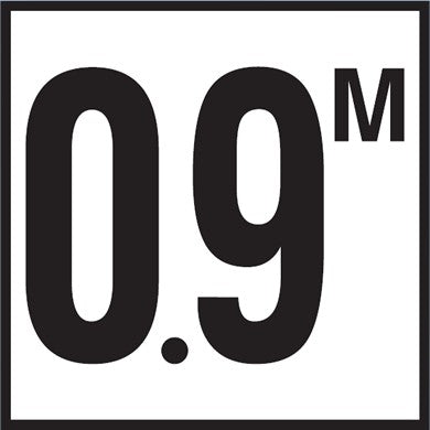 Inlays C622709 depth marker tile reading 0.9 M, 6 by 6 inch non-skid deck tile
