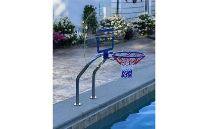 Global Pool Products GPP-X2BB-SS X2 basketball hoop with polished dual pole frame