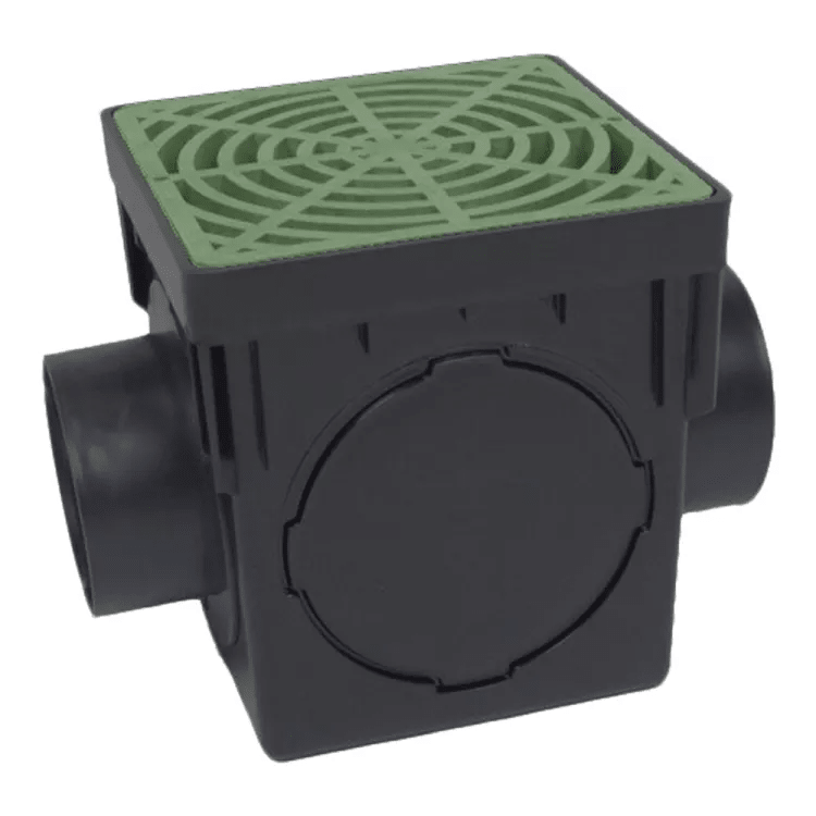 Dura 120-K 12 in. 2-outlet drainage kit with green grate