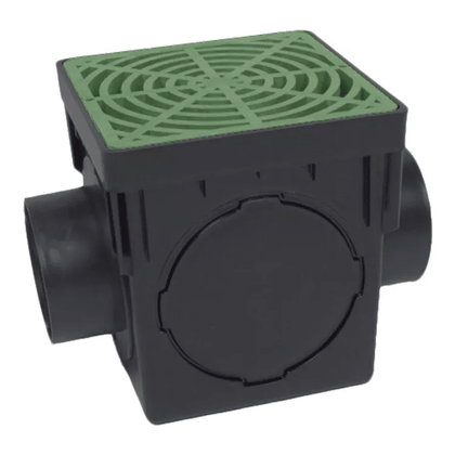 Dura 120-K 12 in. 2-outlet drainage kit with green grate