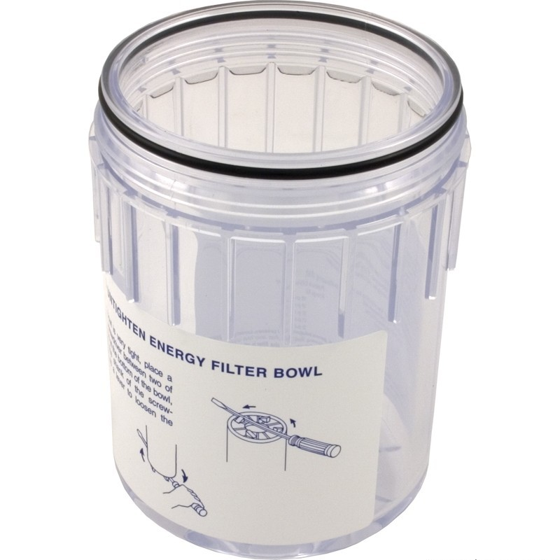 Jandy R0373500 clear plastic energy filter bowl with O-ring for Ray-Vac pool cleaners