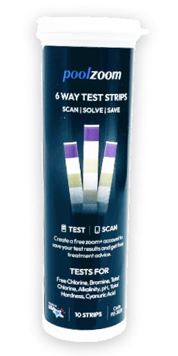 6-way swimming pool and spa water test strips, 10 count bottle