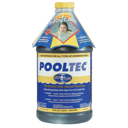 EasyCare PoolTec 30064 algaecide, clarifier and chlorine salt cell booster, 64 oz bottle