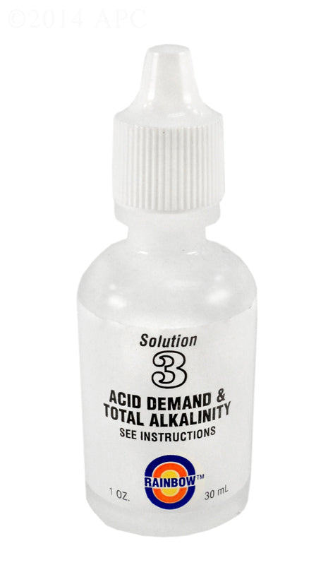 Pentair R161185 Solution #3 Acid Demand T/A 1 oz test reagent bottle