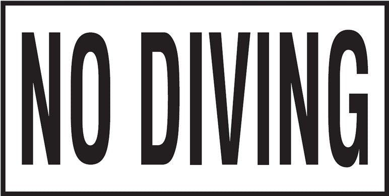 Inlays C611700 NO DIVING 6 in. by 12 in. smooth waterline tile with 4 in. letters