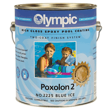 Olympic Pool Coatings Poxolon 2 Blue Ice high gloss epoxy coating, 1 gallon