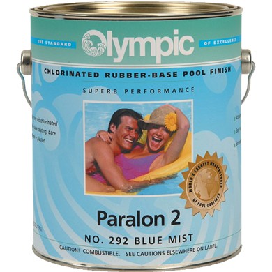 Olympic Pool Coatings Paralon 2 white rubber base enamel coating, 1 gallon can