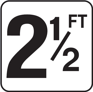 Inlays 2-1/2 FT 6x6 in. Vinyl Skid-Resistant Stick-On Depth Marker Tile, V620025