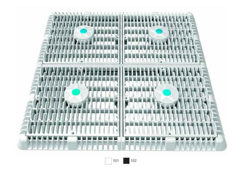 AquaStar WAV18WRNF101 18 by 18 inch white Square Wave suction outlet cover set