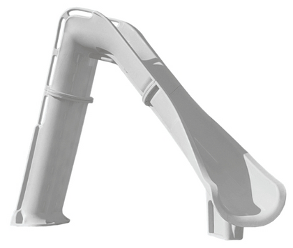Global Pool Products GPPS-BAX7-SQ-R Bad Axe X7 right turn pool slide in Silver Quartz