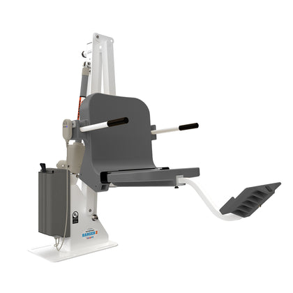 Aqua Creek Ranger 2 pool lift F-RNGR2-G, white frame with a gray seat