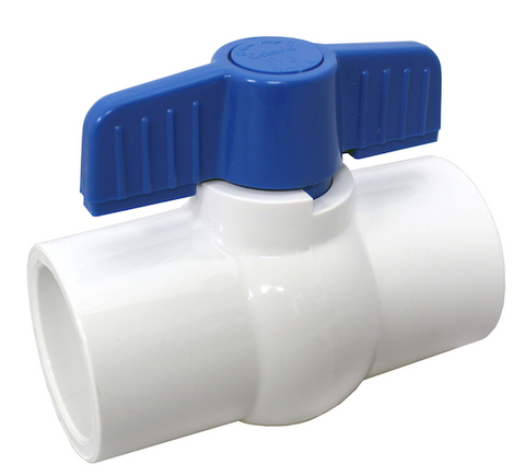 Lasco V20491N 2 inch white PVC slip ball valve