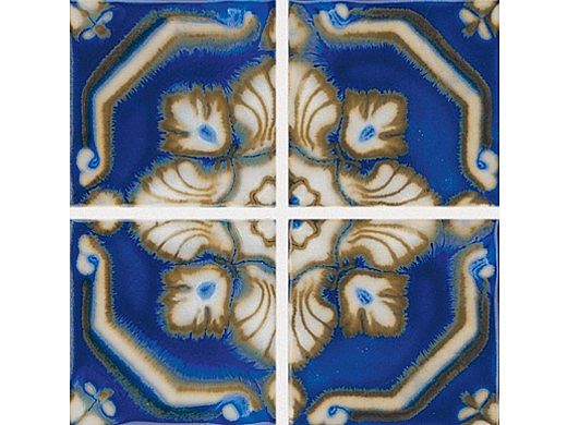 National Pool Tile Iberia Series La-Mancha pool tile in Royal Blue Print