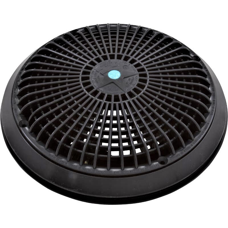 AquaStar A10RCFR102 10 inch universal round main drain cover in black with universal adapter kit