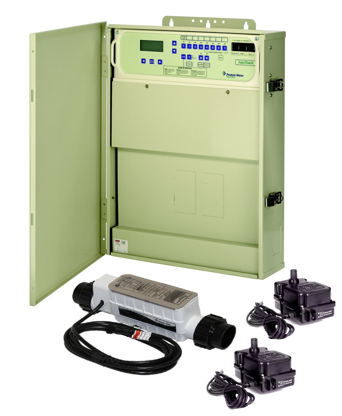 Pentair 520544 EasyTouch 8SC pool and spa combo control system with IntelliChlor IC20 and two valve actuators