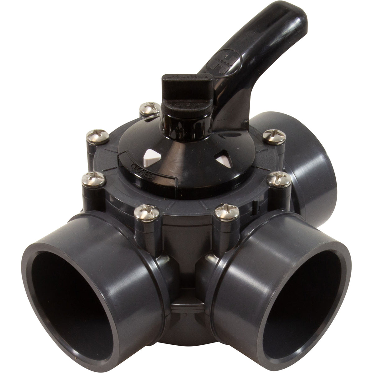Hayward PSV3S2DGR 2 in by 2-1/2 in PSV Series 3-way diverter valve in PVC