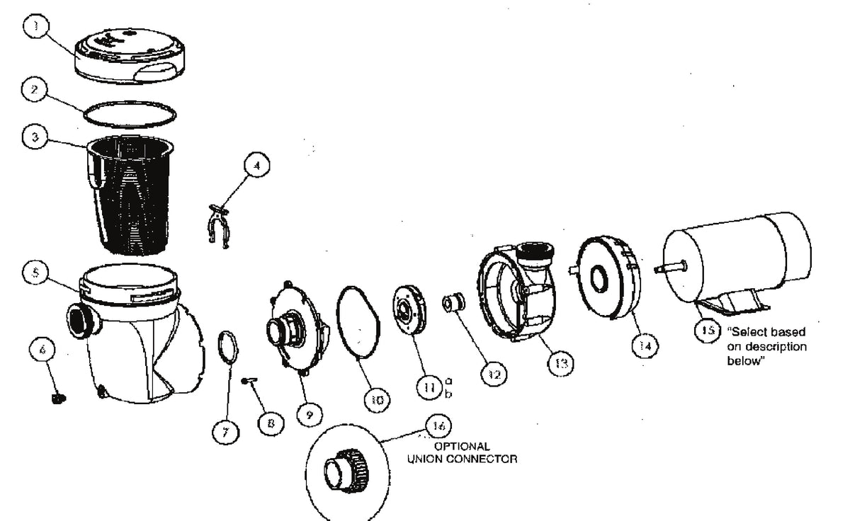 Hayward Power-Flo Matrix exploded parts diagram with numbered keys