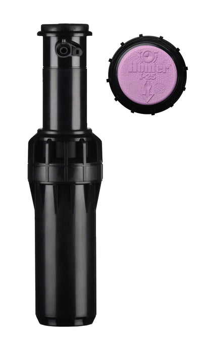 Hunter I-25-04-R, I-25 Rotor, 4", adjustable from 50° to 360°, 1" inlet, plastic riser, check valve, reclaimed ID, five nozzles included