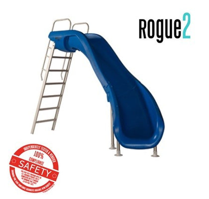 S.R. Smith Rogue2 pool slide in blue with a right curve, part 610-209-5813