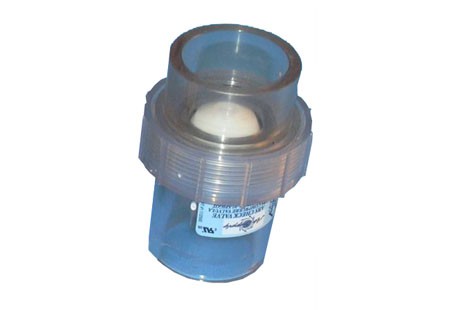 Air Supply 2" Union Check Valve 1/4 lb. Spring 1.5" I.D. - 2.0 O.D. | Clear | 1112500