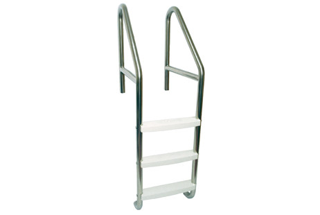 SR Smith Commercial 23" Standard Plus 2 Step Ladder with Crossbrace | 304 Grade Stainless Steel | Plastic Tread | 1.90" OD .065 Wall Thickness | 10073