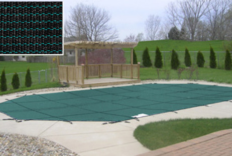 PoolTux KING99 Green Mesh Safety Cover | 18' x 36' Rectangle | Center Step | CSPTGMP18361