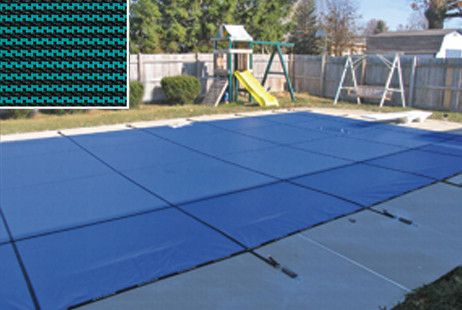 PoolTux Royal Green Mesh Safety Cover | 18' x 36' Rectangle | Center Step | CSPTGME18361