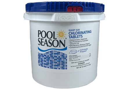 Pool Season Giant Size Chlorinating 3" Tablets | 25 Lb. Bucket | 12000187