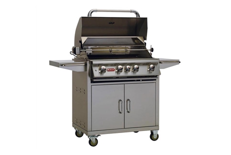 Bull Barbecue Angus 30" 4-Burner Stainless Steel Propane Grill Cart with Lights | 44000